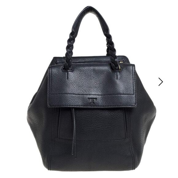 Tory Burch Handbags - TORY BURCH Half Moon Small Satchel Bag Black Leather Handbag & Dustbag